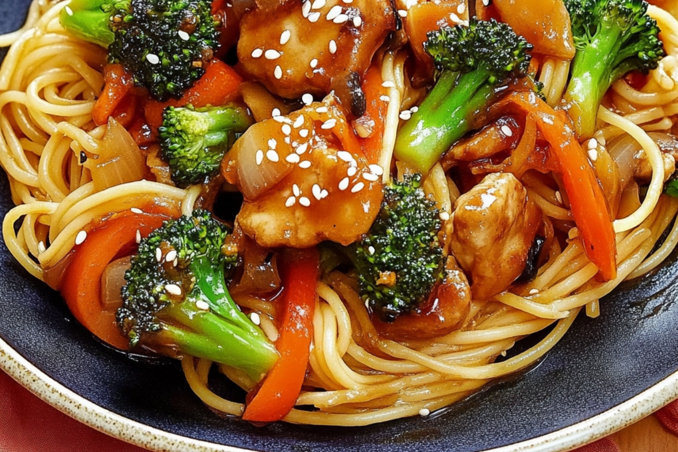 Espaguetis salteados con verduras