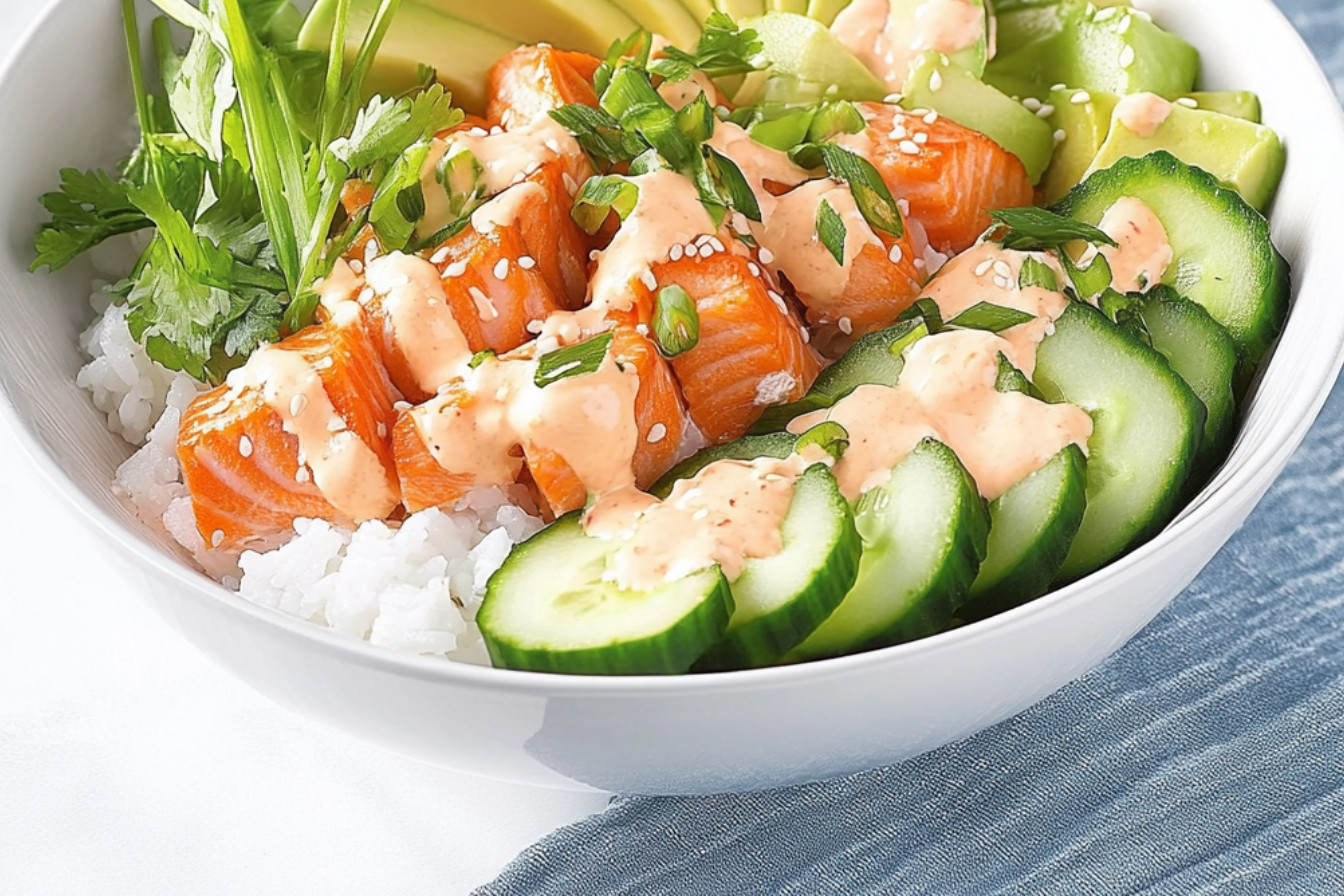 Poke bowl de saumon épicé