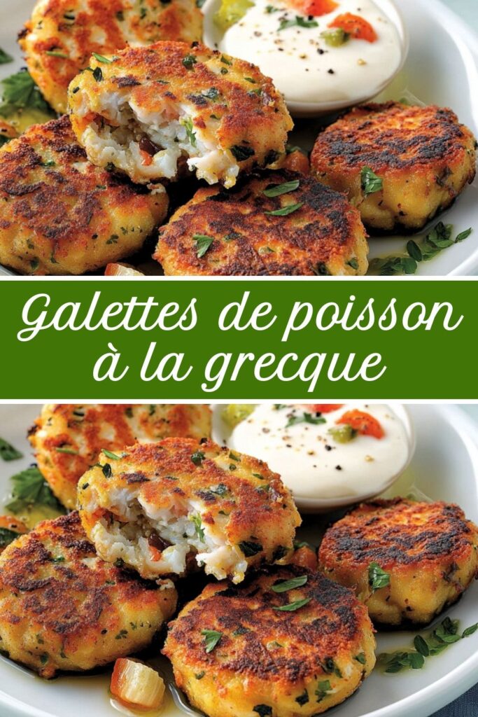 Tortitas de Pescado a la Griega
