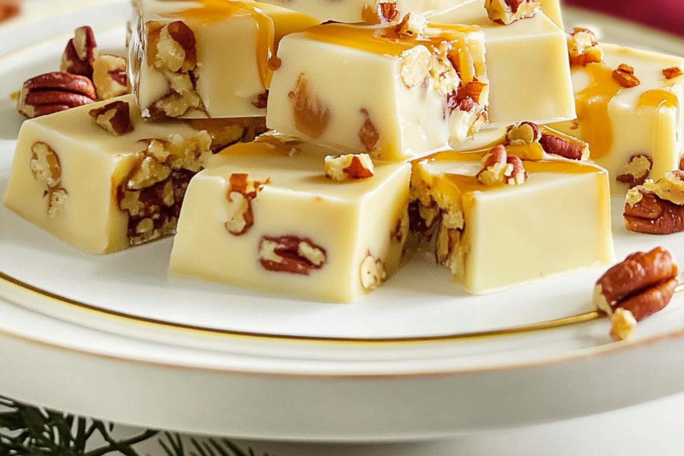 Fudge de chocolate blanco y nueces