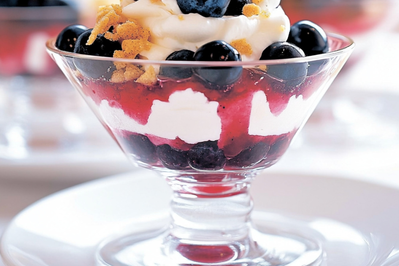 Verrines de bleuets et fromage