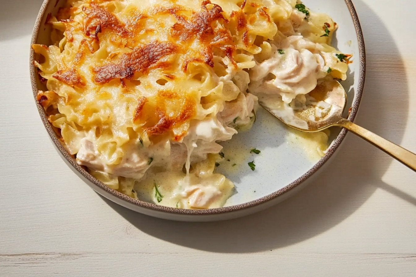 Cazuela de pollo con cebolla francesa