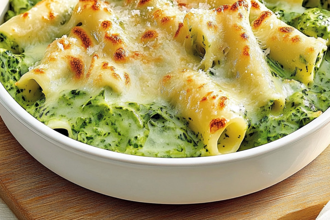 Fideos con espinacas