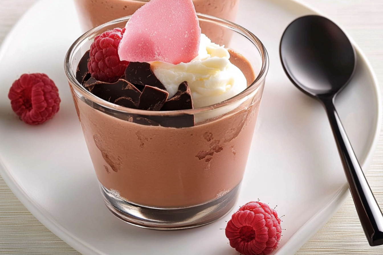 Mousse de chocolate y frambuesas