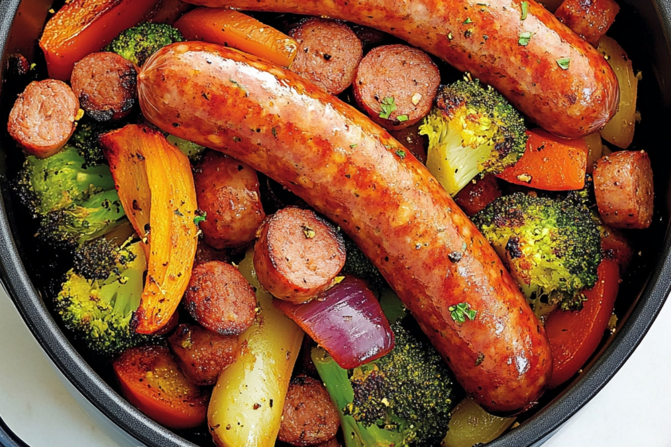 Salsichas italianas y verduras