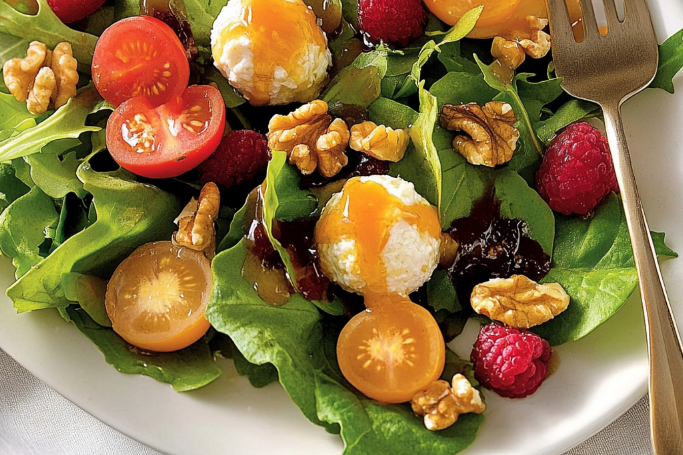 Ensalada de queso de cabra frito