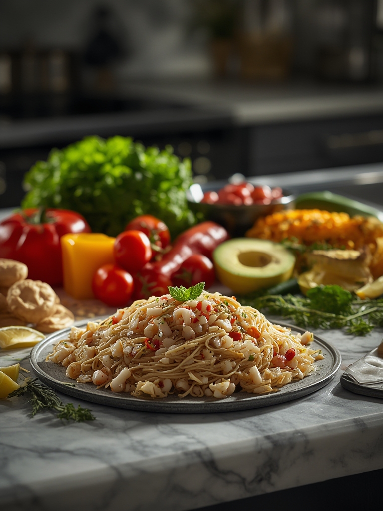 Ingredientes para fideuá de marisco