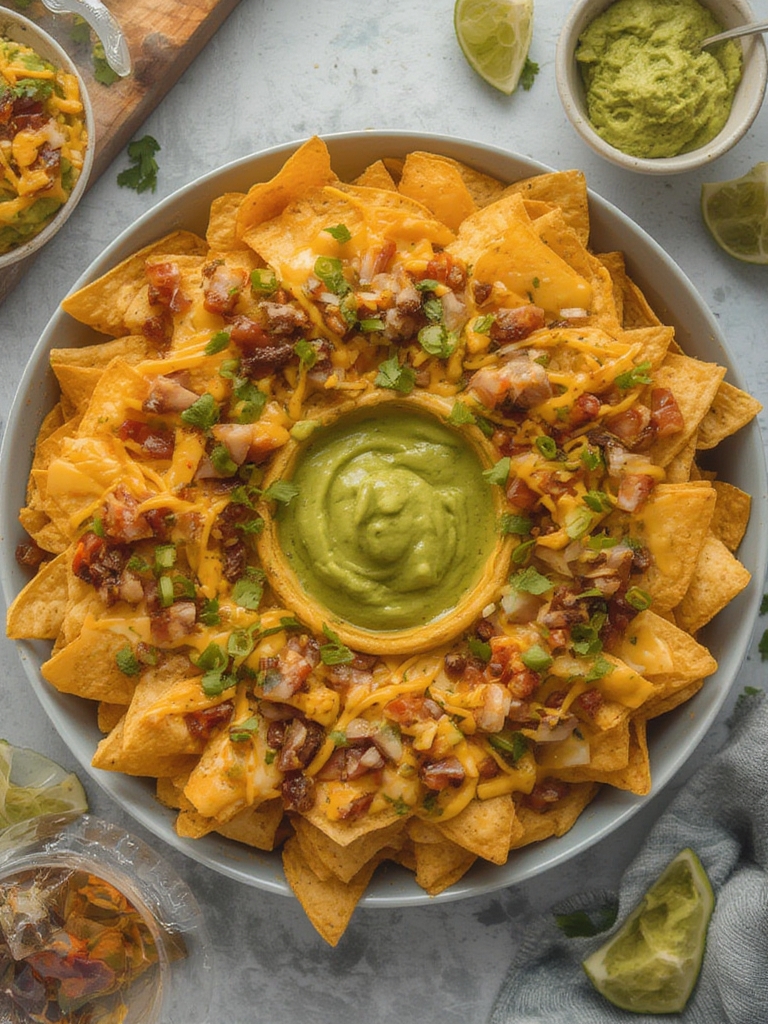 Nachos con Queso y Guacamole para Compartiringredients