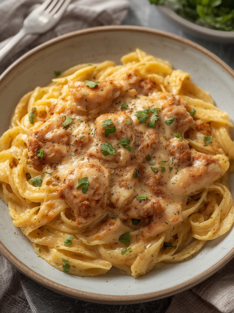 Pasta Alfredo con Pollo Cremosa y Deliciosa