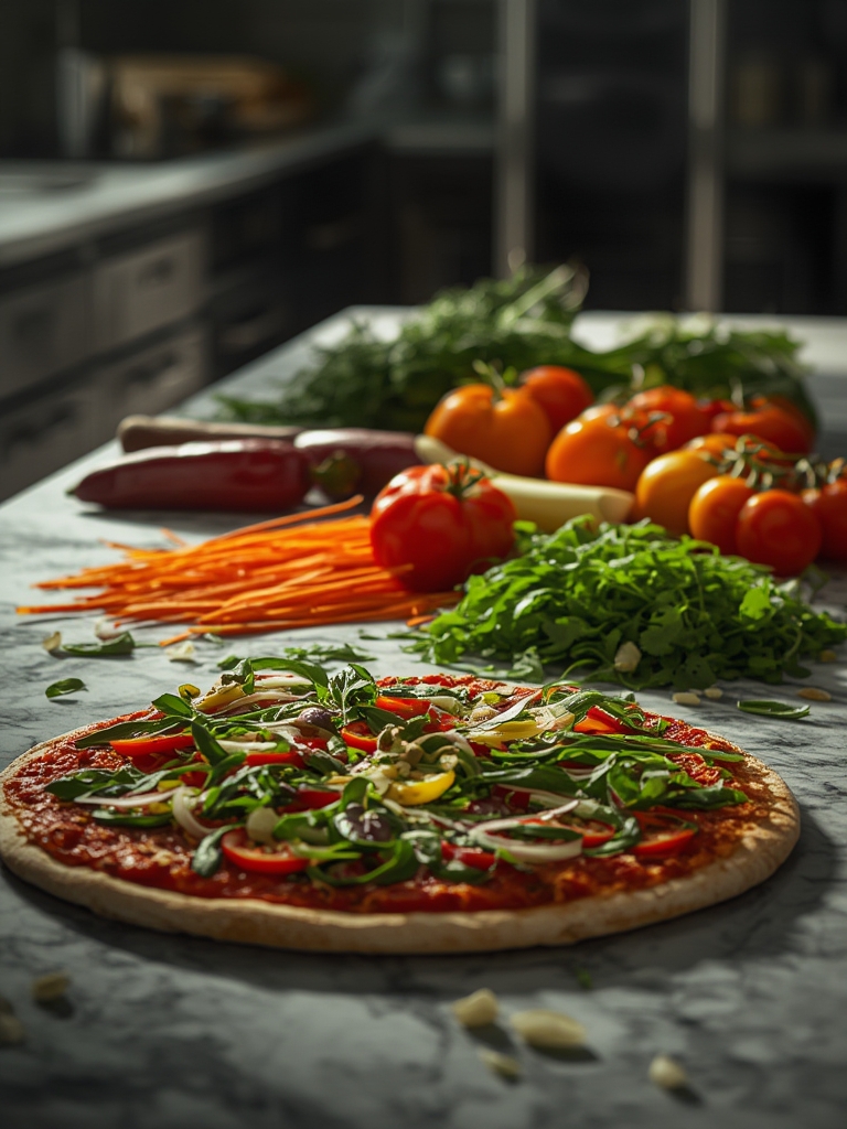 Ingredientes para pizza vegetariana