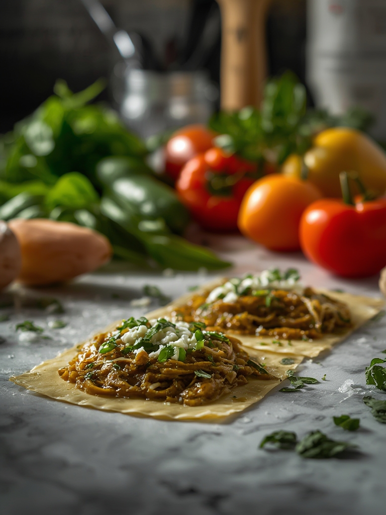 Ingredientes para raviolis de espinacas