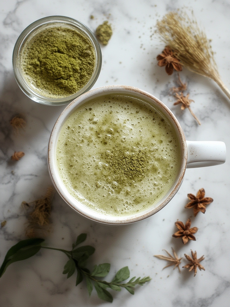 Ingredientes de Té Matcha Latte