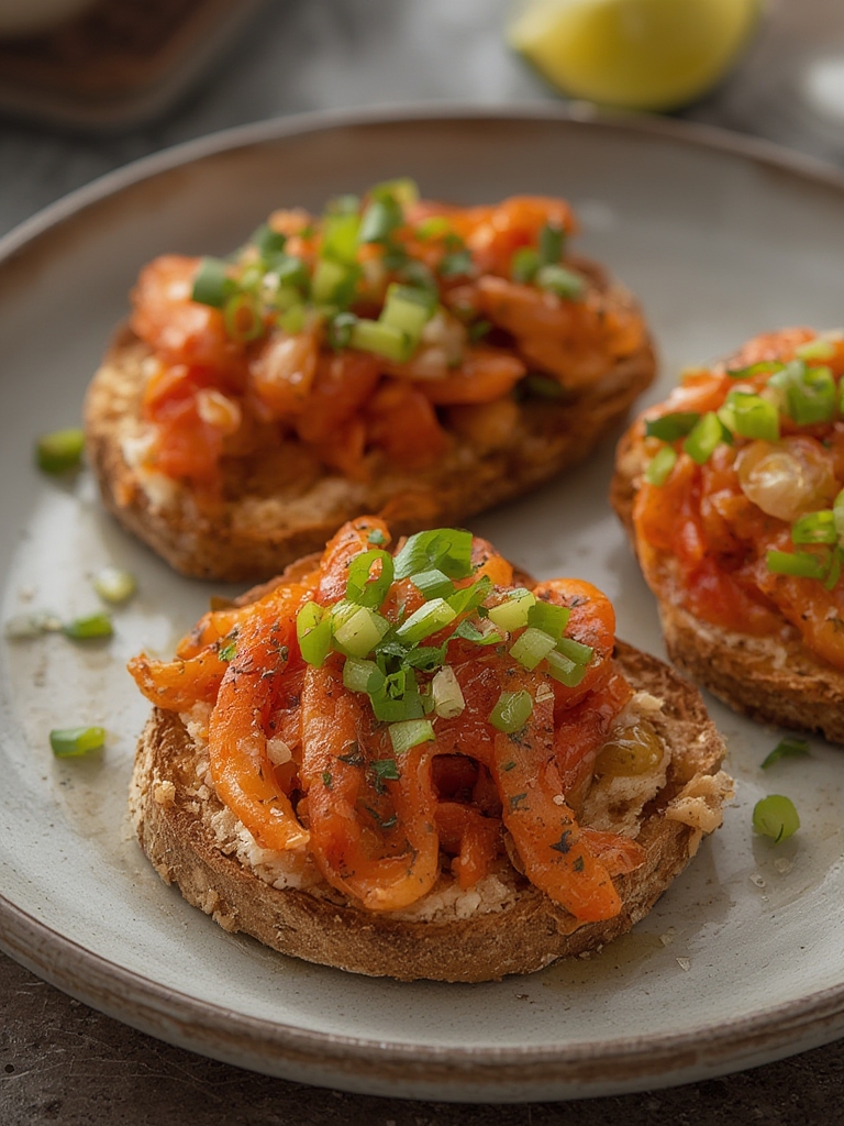 Tostas de Escalivada con Anchoas del Cantábrico