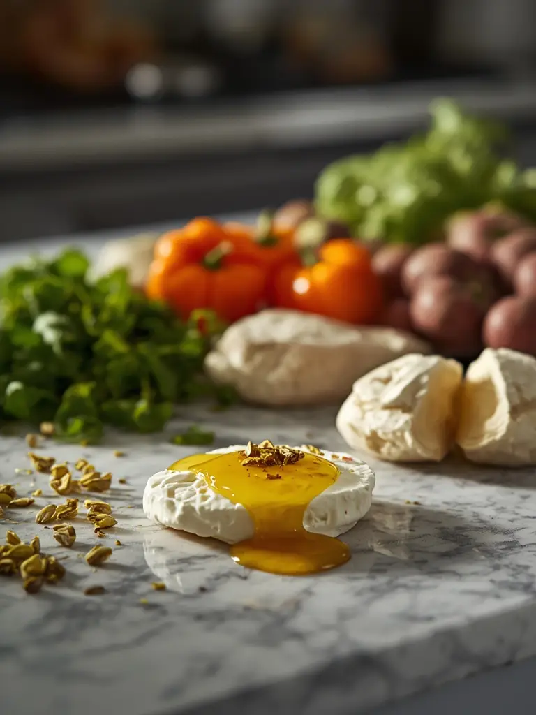 Ingredientes para bolitas de queso de cabra