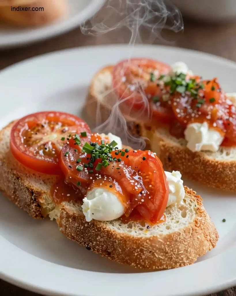 Plato delicioso de Bruschettas de Tomate y Mozzarella