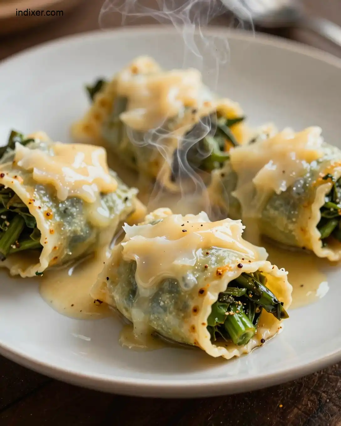 Plato delicioso de Canelones de Espinacas y Queso