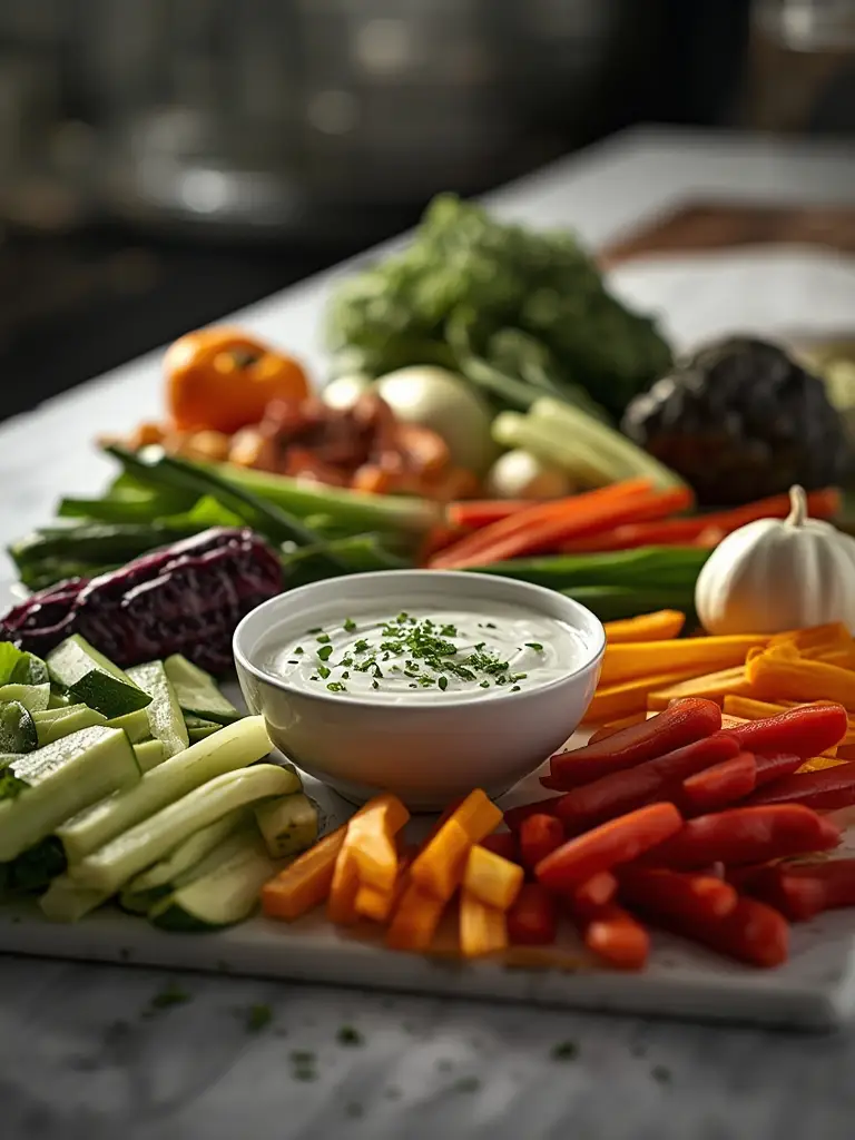 Ingredientes para crudités de verduras