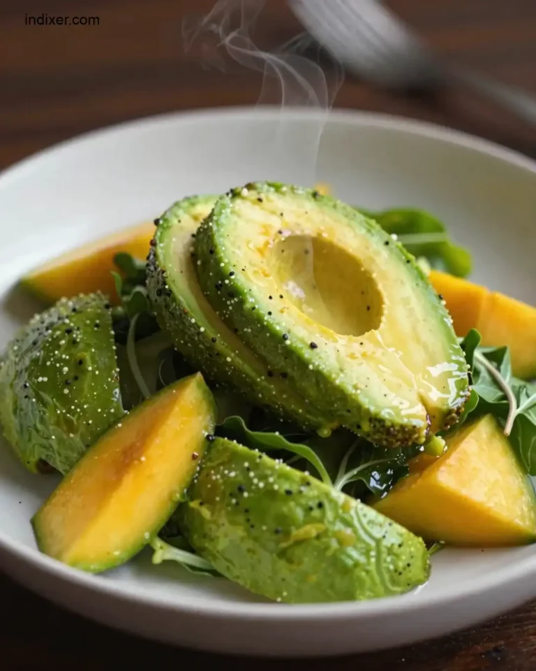 Plato delicioso de Ensalada de Aguacate y Mango