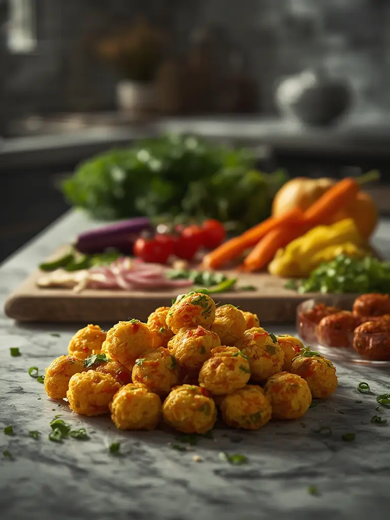 Ingredientes para pakoras de verduras