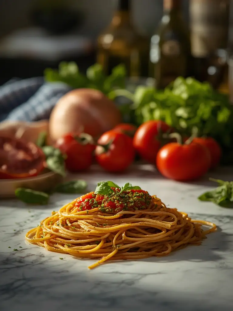 Ingredientes para pesto rojo