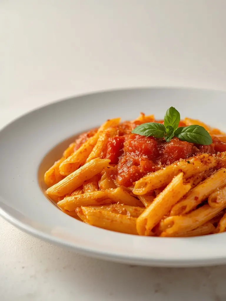 Preparación de penne all'arrabbiata paso a paso
