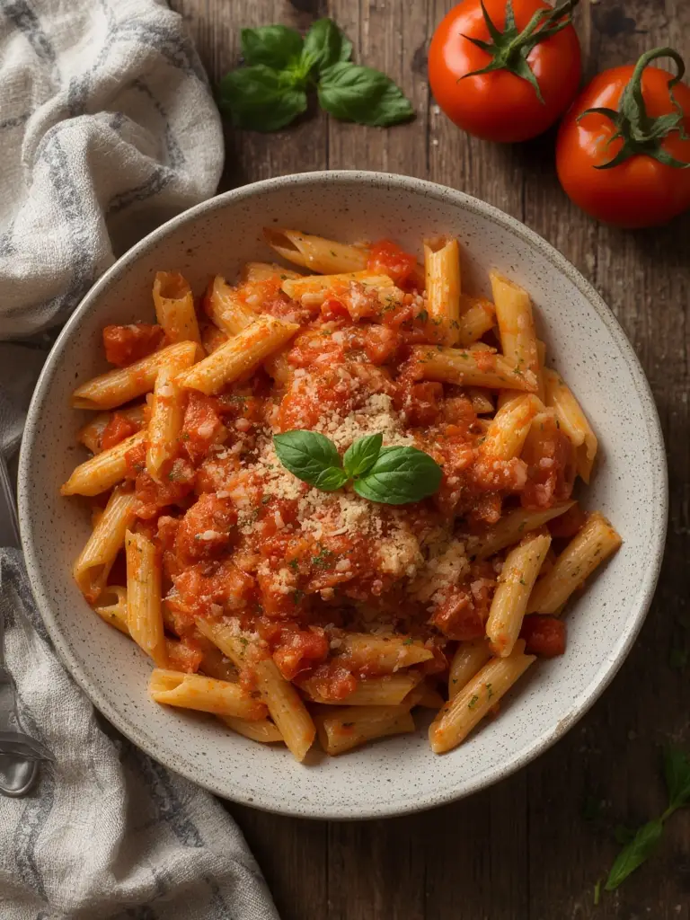 Penne all'Arrabbiata: Pasta Picante con Tomate
