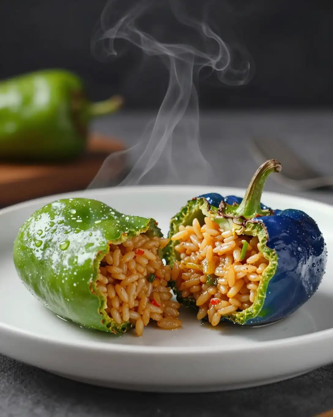 Cómo preparar Pimientos Rellenos de Arroz y Lentejas