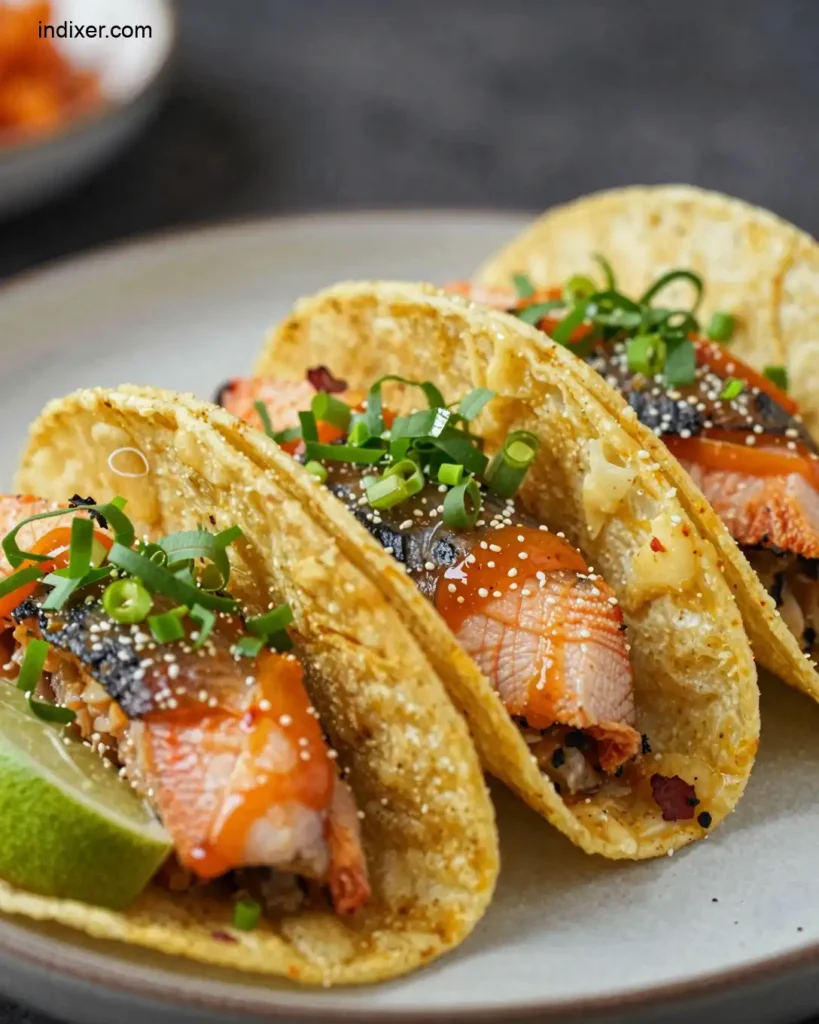 Plato delicioso de Tacos de Pescado Crujientes