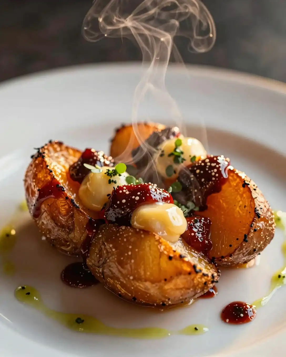 Plato final de Tapas de Patata Corazón con Alioli de Pimentón