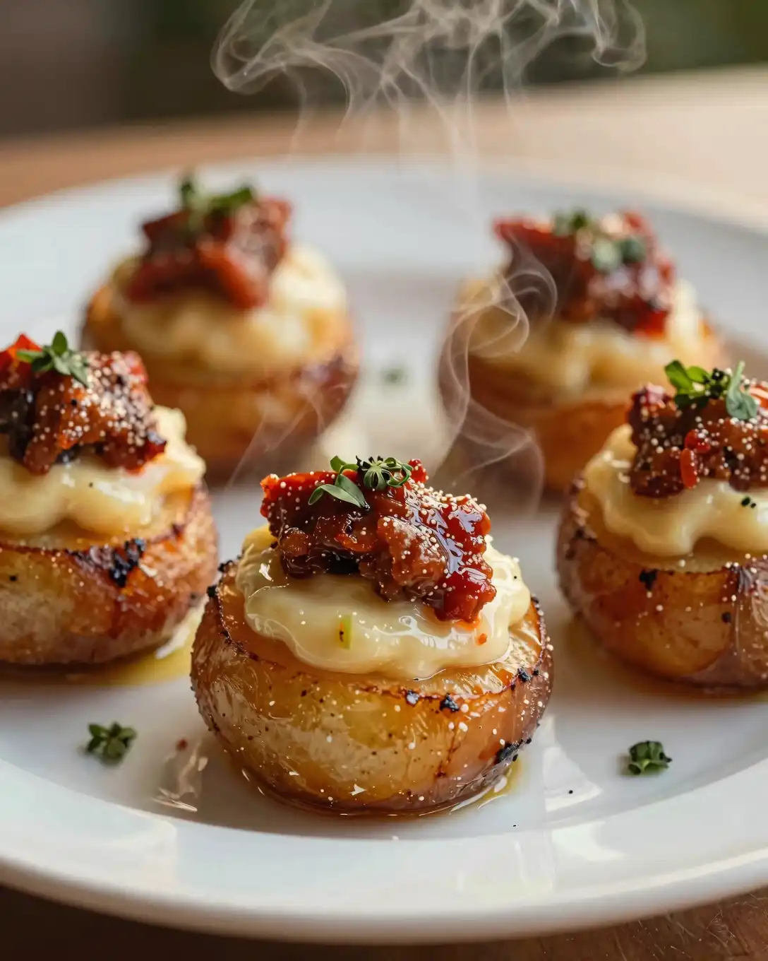 Plato final de Tapas de Patata Crujiente con Alioli de Pimentón Ahumado