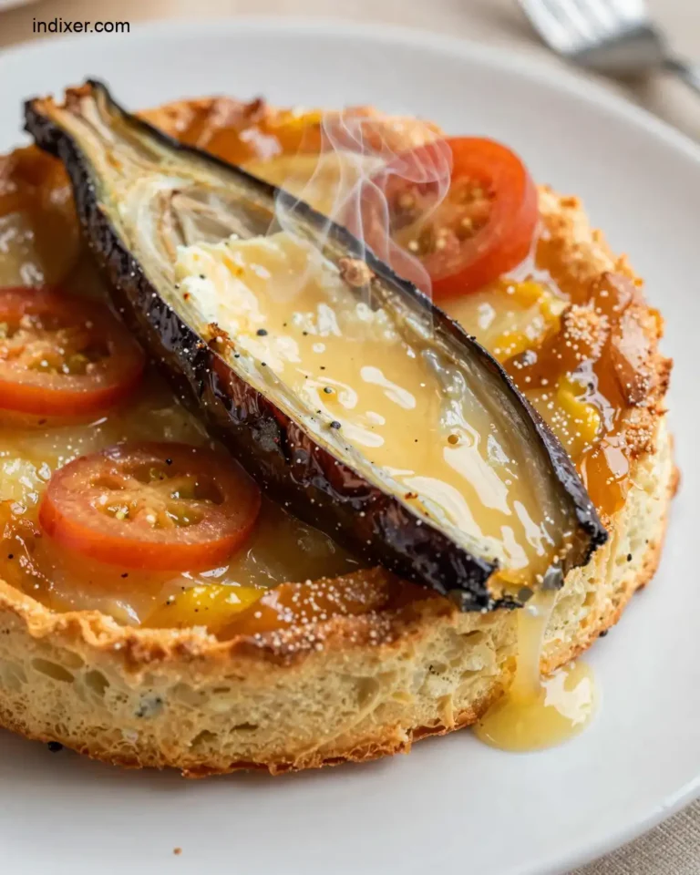 Plato delicioso de Torta de Berenjena y Queso