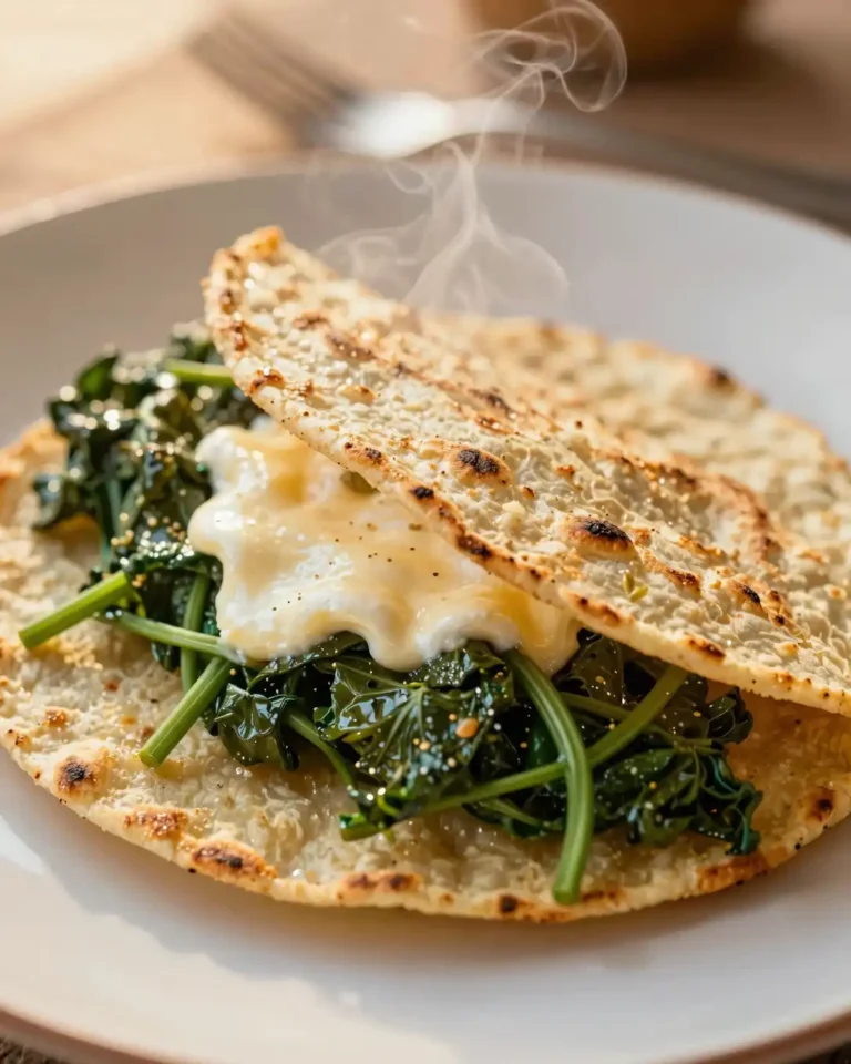 Plato delicioso de Tortilla de Espinacas y Queso de Cabra