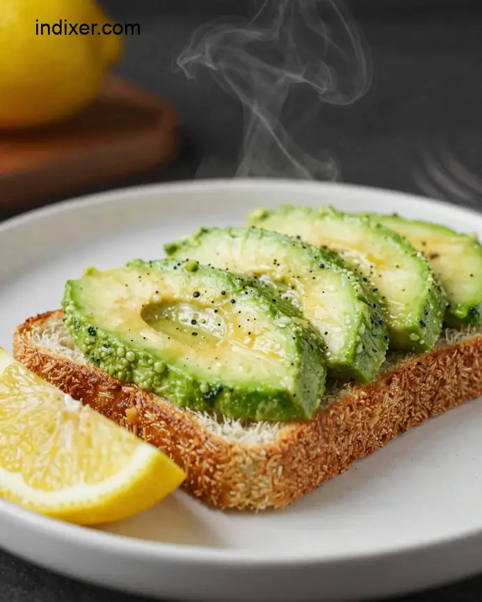 Plato delicioso de Tostas de Pepino con Aguacate y Limón