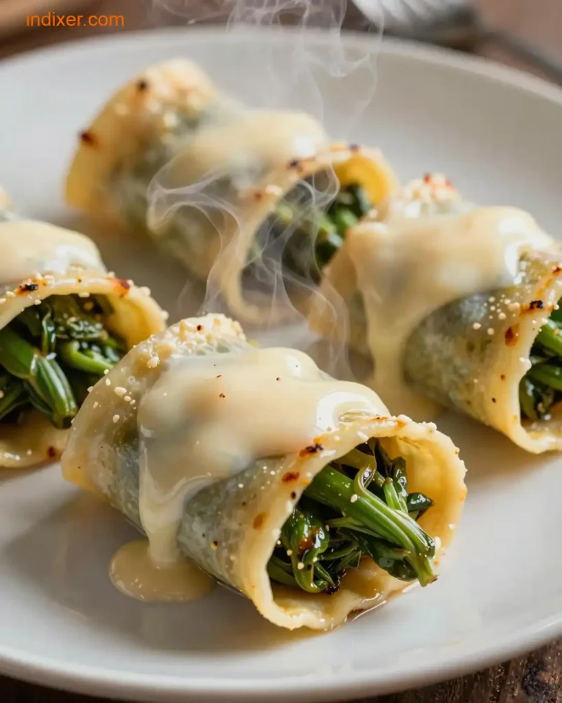 Plato delicioso de Canelones de Espinacas y Queso