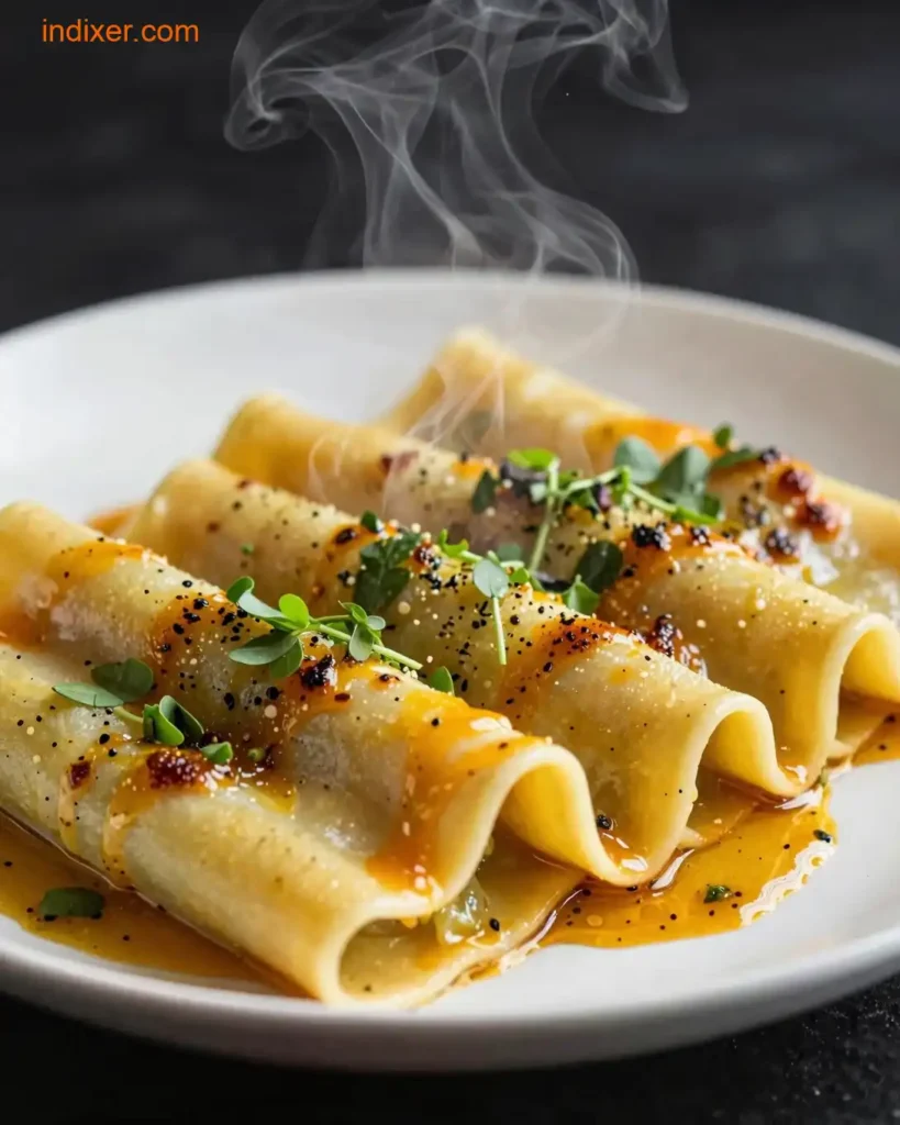 Plato delicioso de Cannelloni de Verduras Asadas