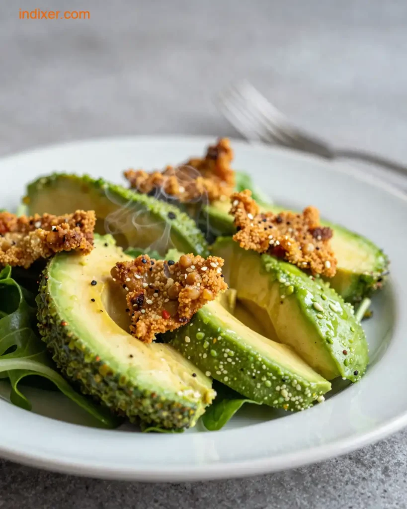 Plato delicioso de Ensalada de Aguacate y Aguacate Frito