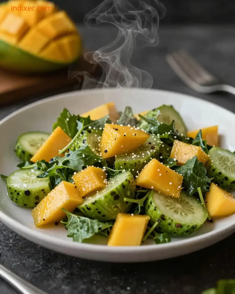 Plato delicioso de Ensalada de Palmito y Mango