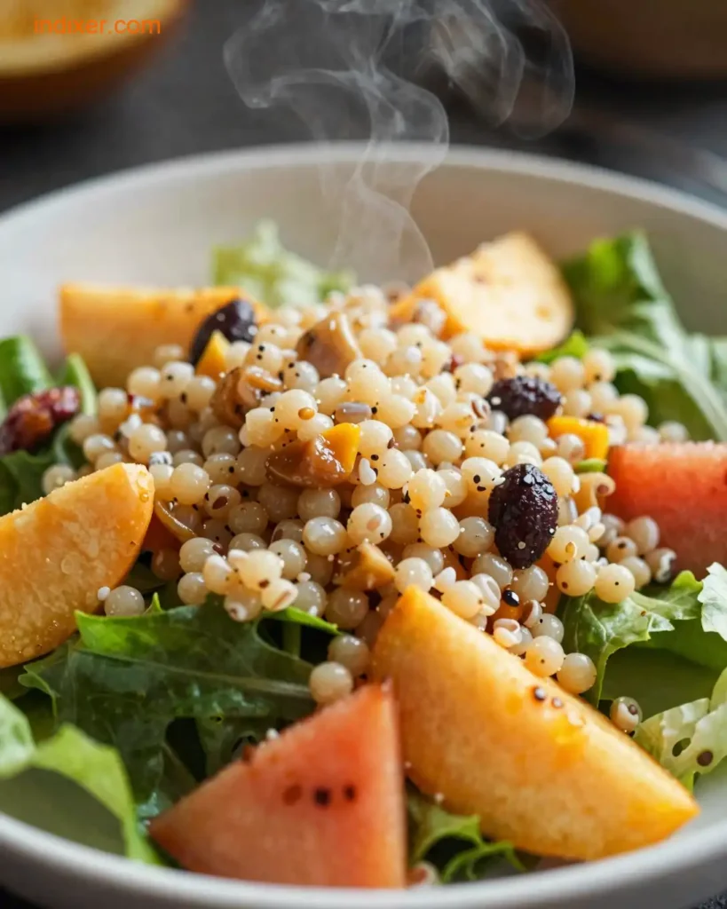 Plato delicioso de Ensalada de Quinoa y Frutas Secas