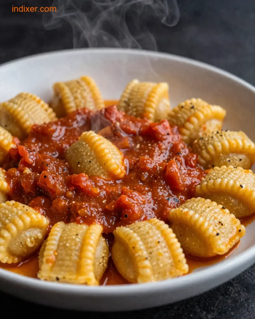 Plato delicioso de Gnocchi de Calabaza con Salsa de Tomate