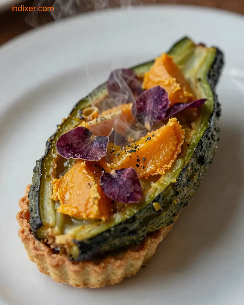 Plato delicioso de Tarta de Flor de Calabacín