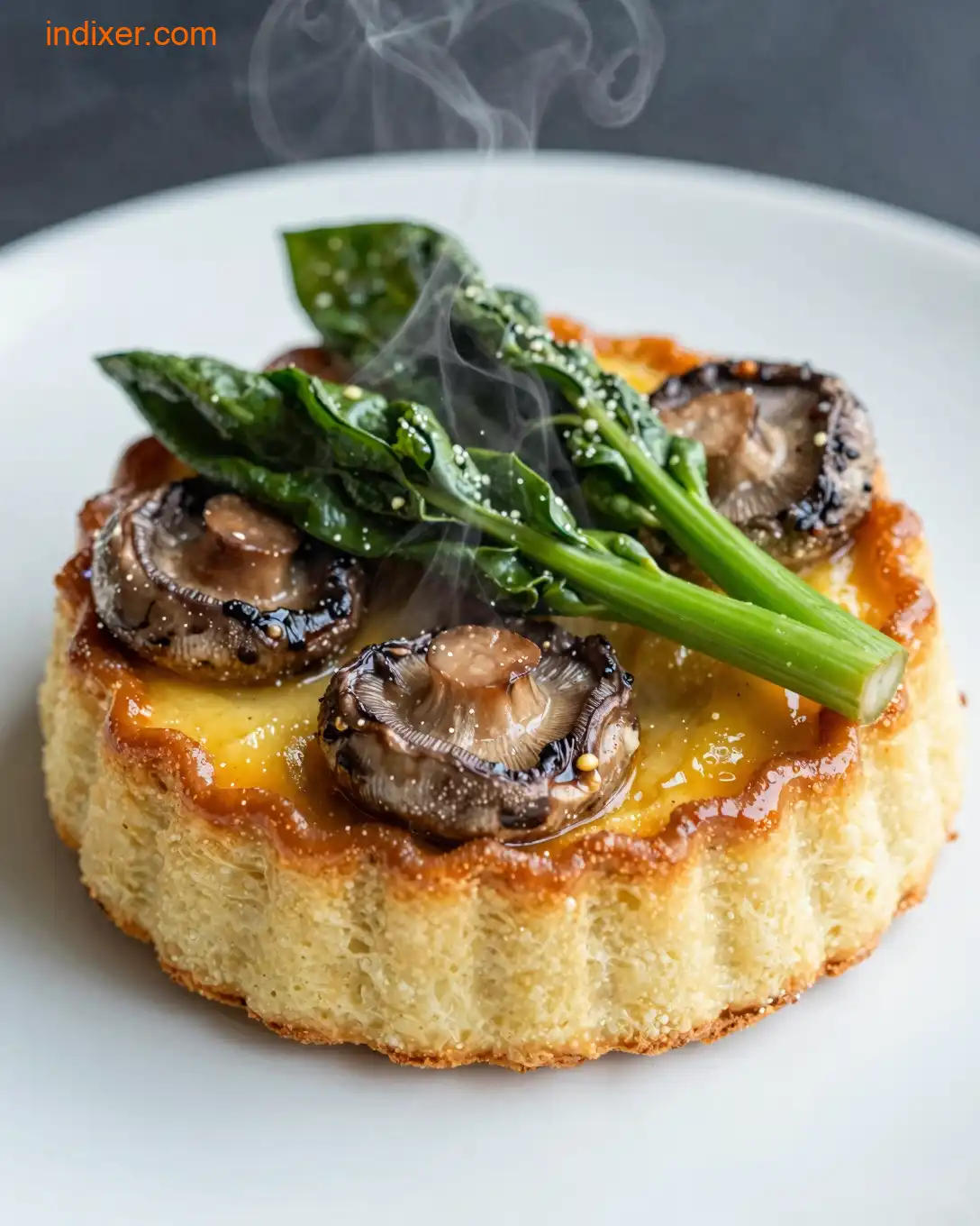 Plato delicioso de Torta de Champiñones y Espinacas