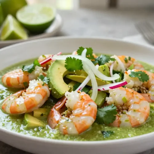 Aguachile Verde de Camarón y Pepino - Tarjeta de Receta