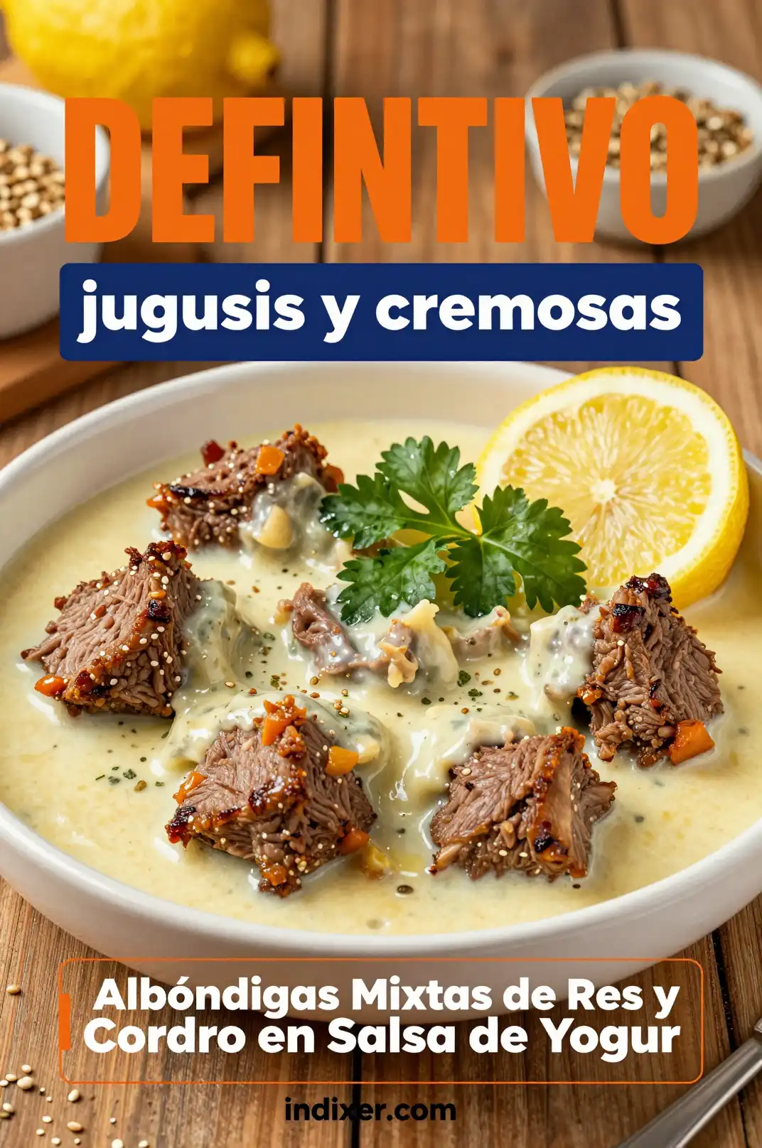 Albóndigas Mixtas de Res y Cordero en Salsa de Yogur - Carne de Res y Cordero - Indixer