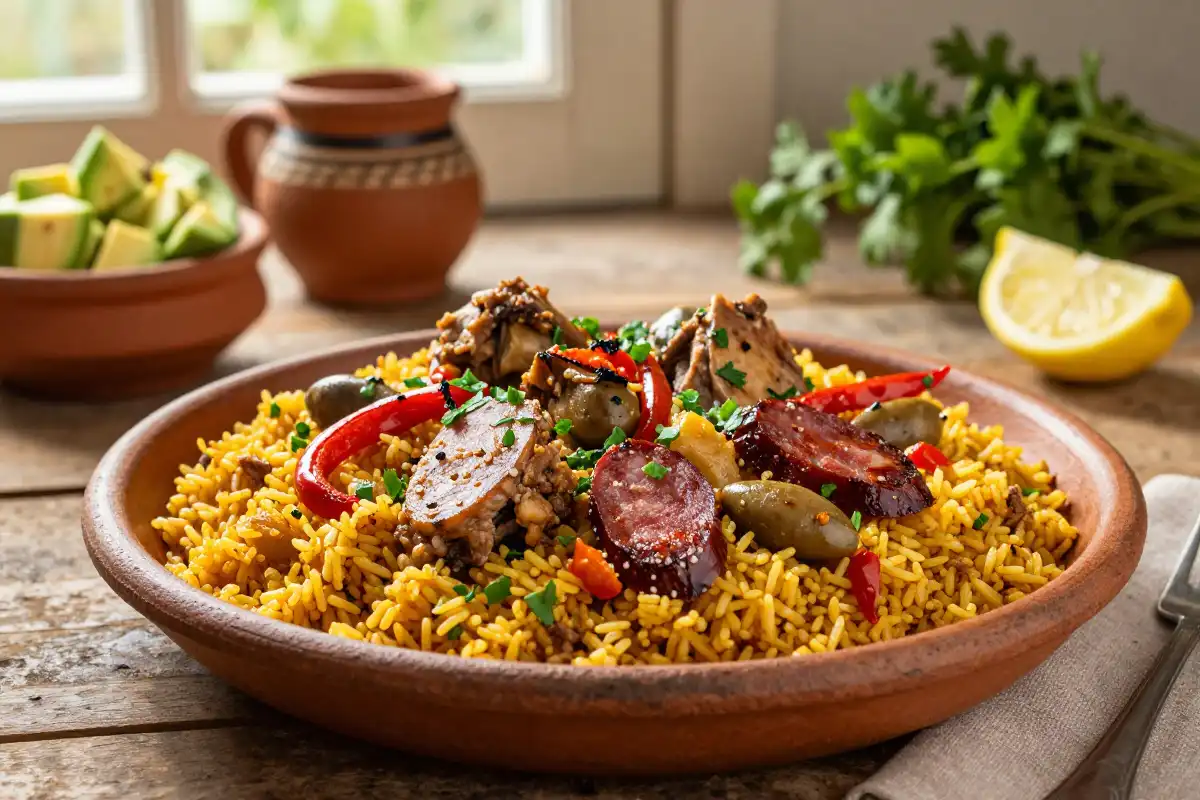 Arroz con Pollo Campesino plato terminado