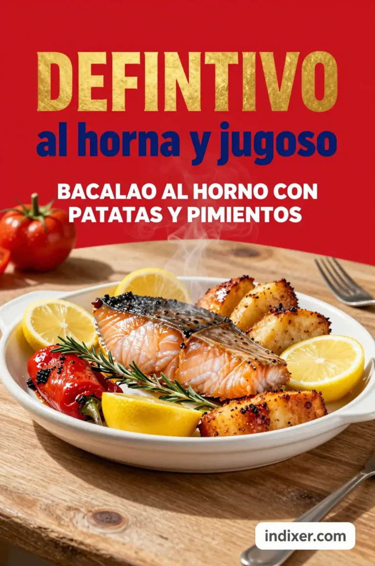 Bacalao al Horno con Patatas y Pimientos - Recetas para Cena - Indixer