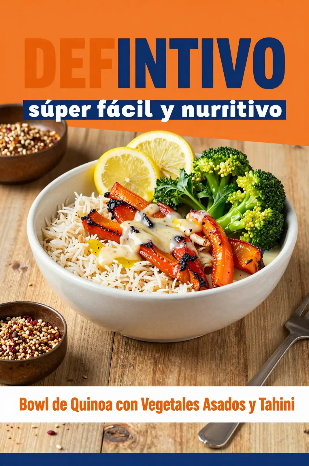 Bowl de Quinoa con Vegetales Asados y Tahini - Comida Saludable - Indixer