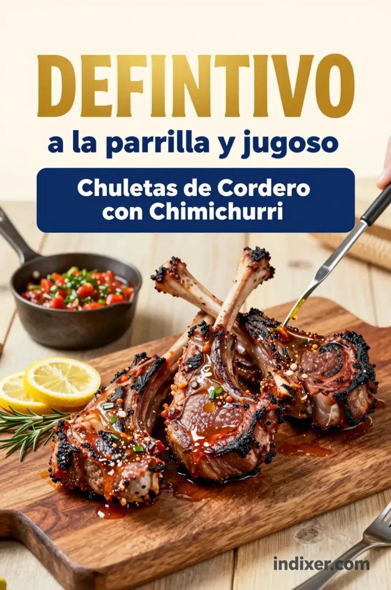 Chuletas de Cordero a la Parrilla con Chimichurri - Carne de Res y Cordero - Indixer