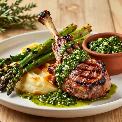 Chuletas de Cordero a la Parrilla con Chimichurri - Tarjeta de Receta