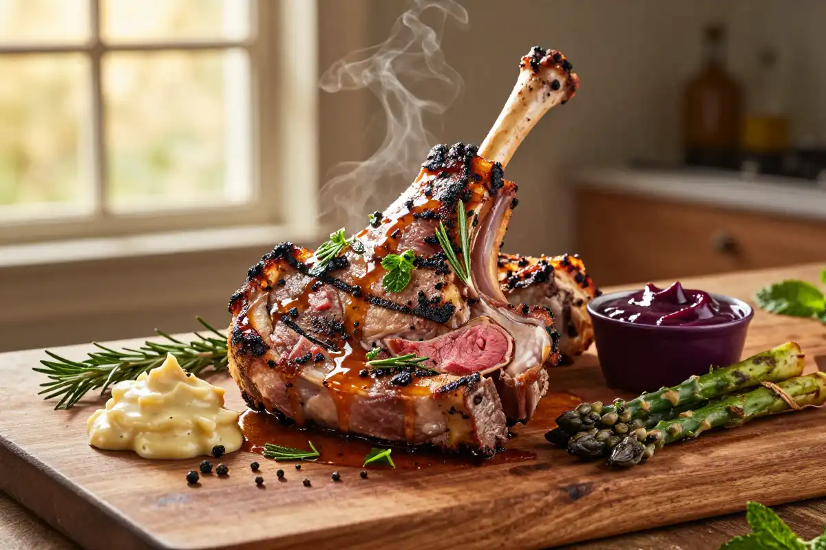 Chuletas de Cordero a la Parrilla con Hierbas plato terminado