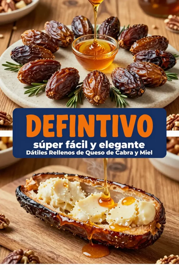 Dátiles Rellenos de Queso de Cabra y Miel - Aperitivos y Salsas - Indixer